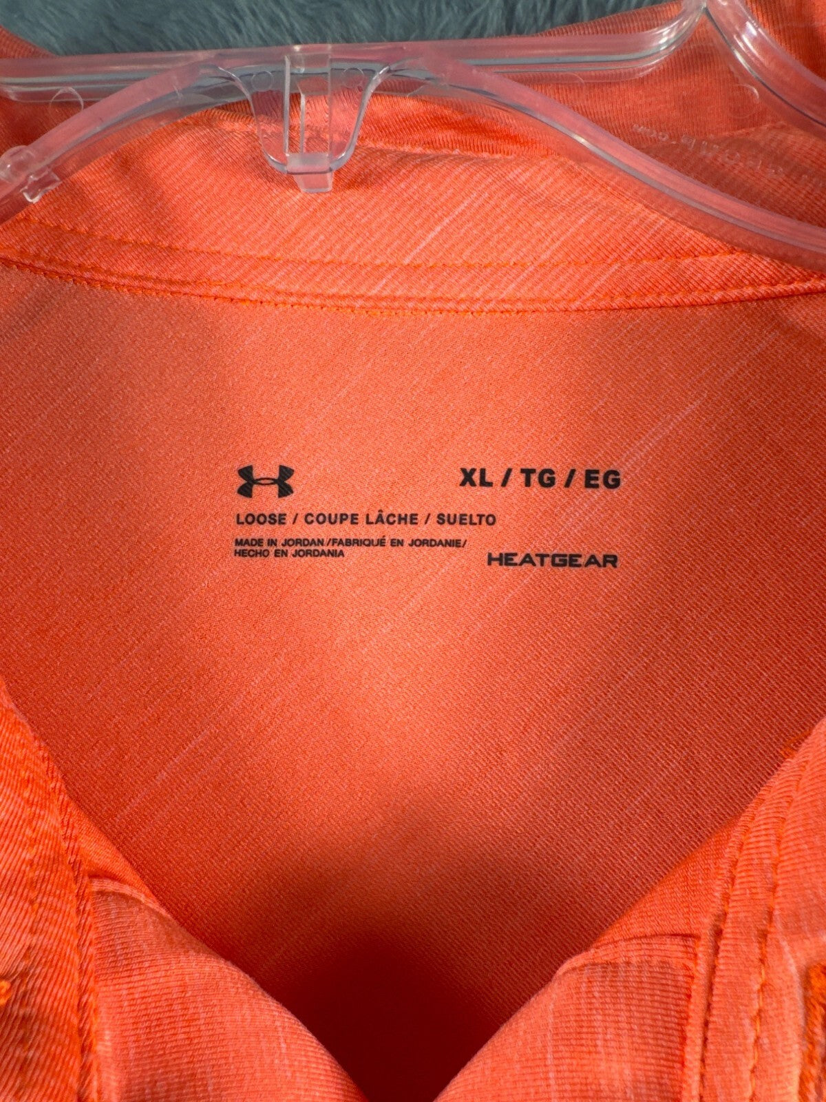 Under Armour HeatGear Loose Fit Mens Polo Shirt XL Orange Lightweight