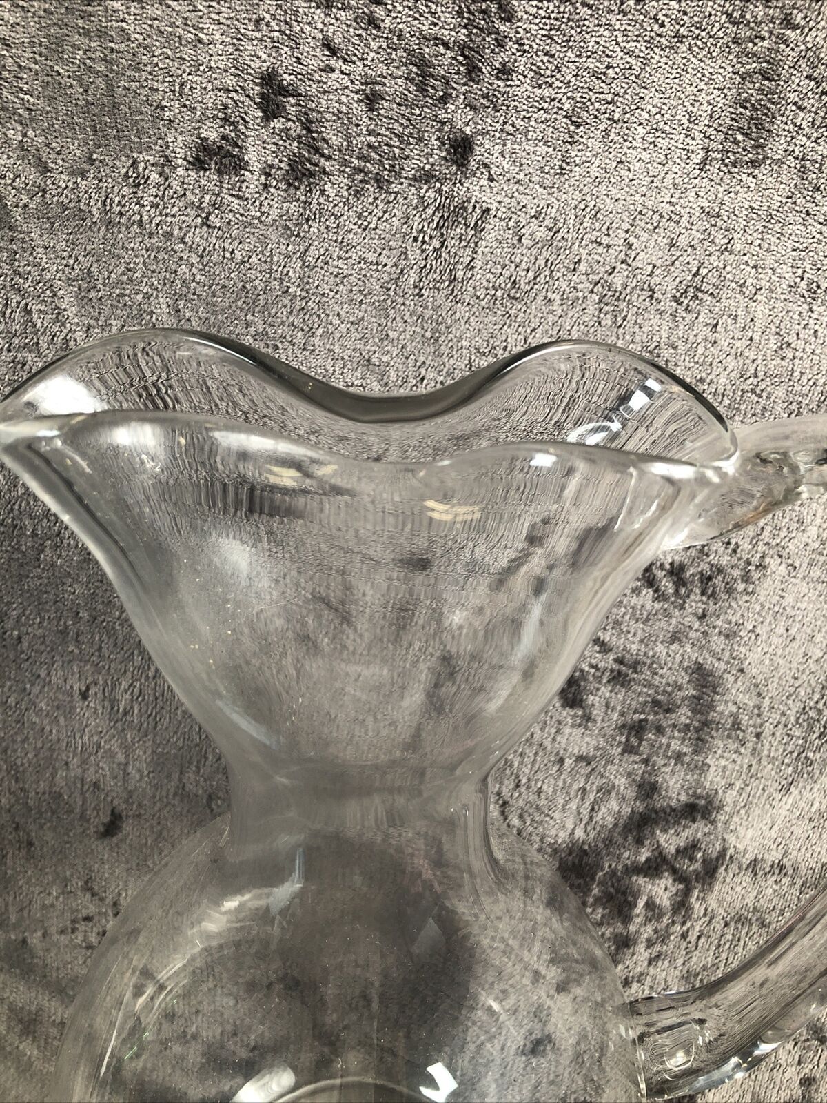 16in Glass Pitcher Large Pour Handled Curved Spout