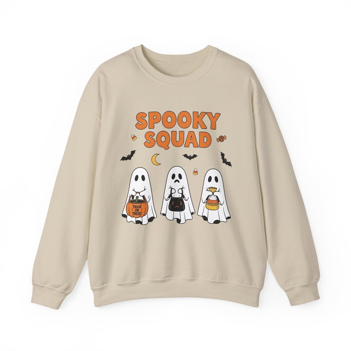 Womans Halloween Spooky Squad Sweatshirt Cute Ghost Pullover Fall Unisex Season