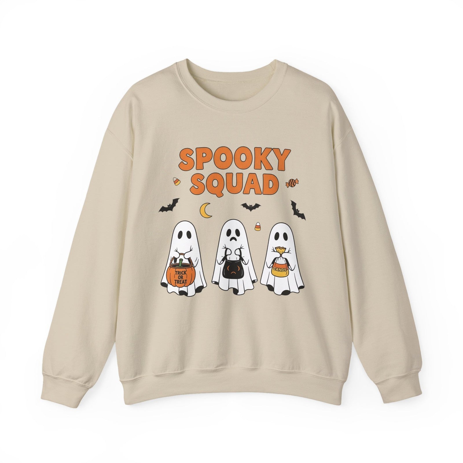 Womans Halloween Spooky Squad Sweatshirt Cute Ghost Pullover Fall Unisex Season
