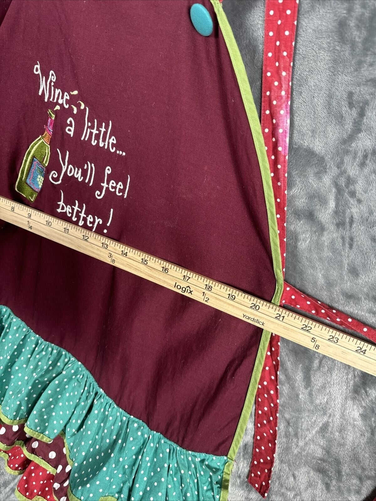 Kay Dee Designs Apron 'Wine a Little... You'll Feel Better' Kitchen Ruffles Wine
