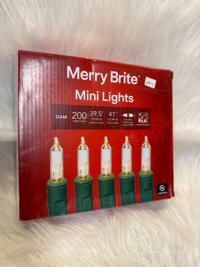 Merry Brite 200 Ct Clear Mini Lights Indoor/Outdoor 39.5 Lighted Length