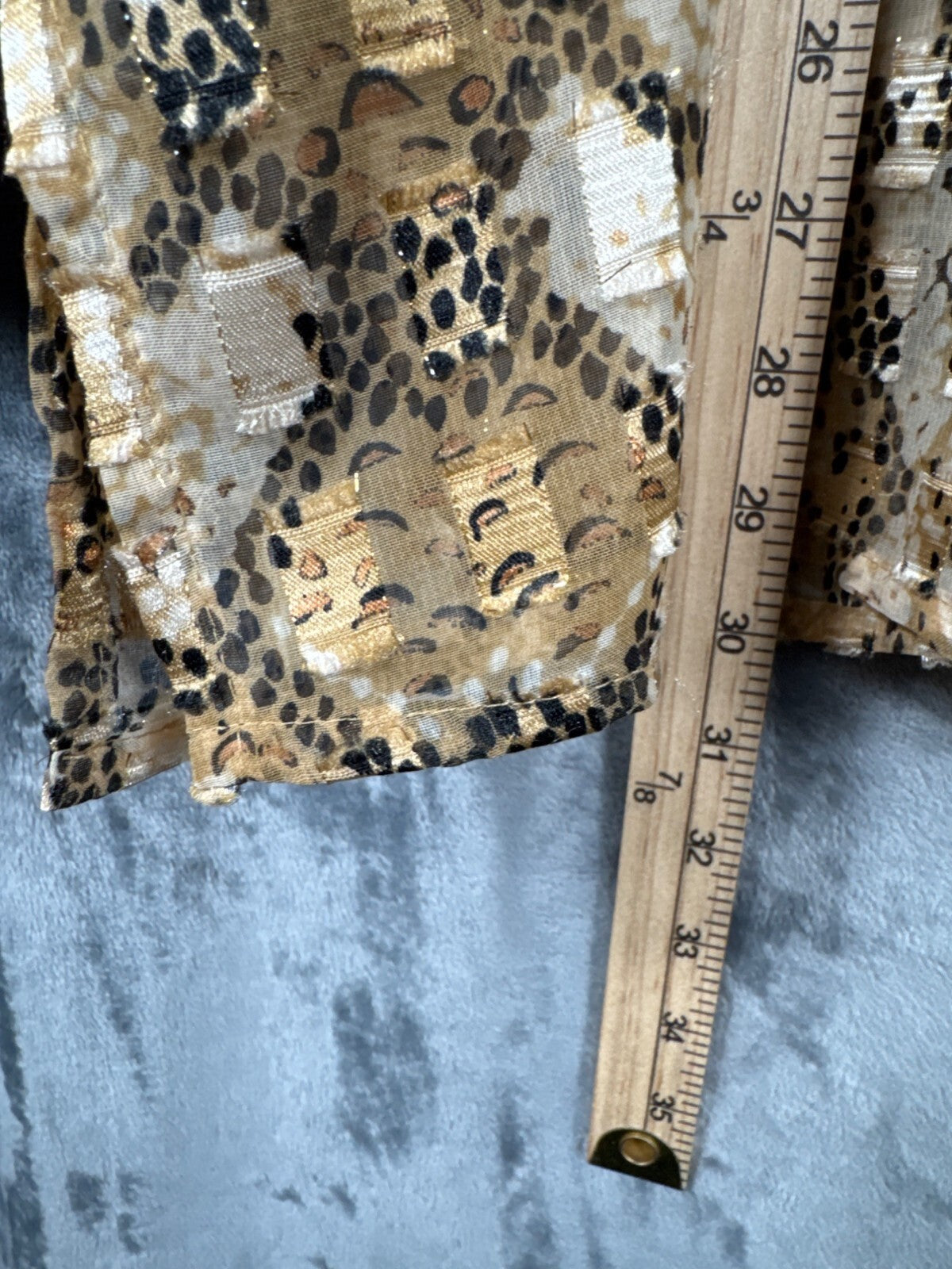 Notations Womens Animal Print Button-Up Blouse Size 2X Polyester Beige & Black