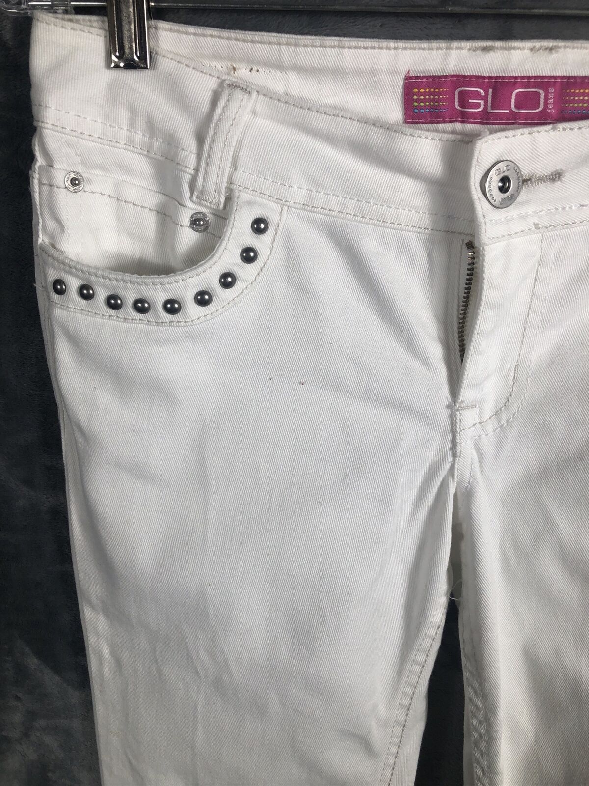 Glo White Studded Jeans Pocket Girls Junior Size 5 Pants