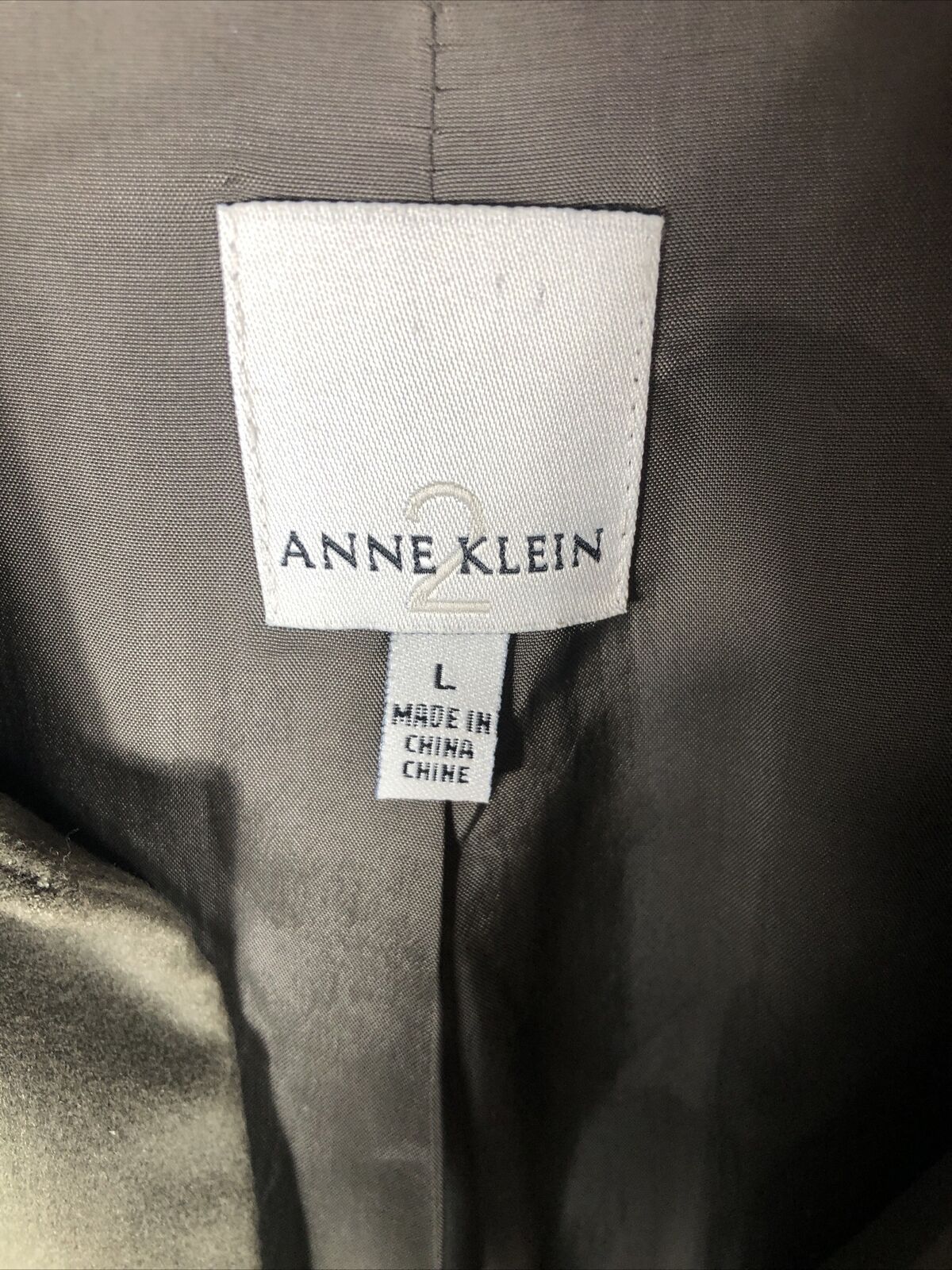 Anne Klein Women’s Jacket Neiman Marcus Suede Olive Green Moto Large Snap Front