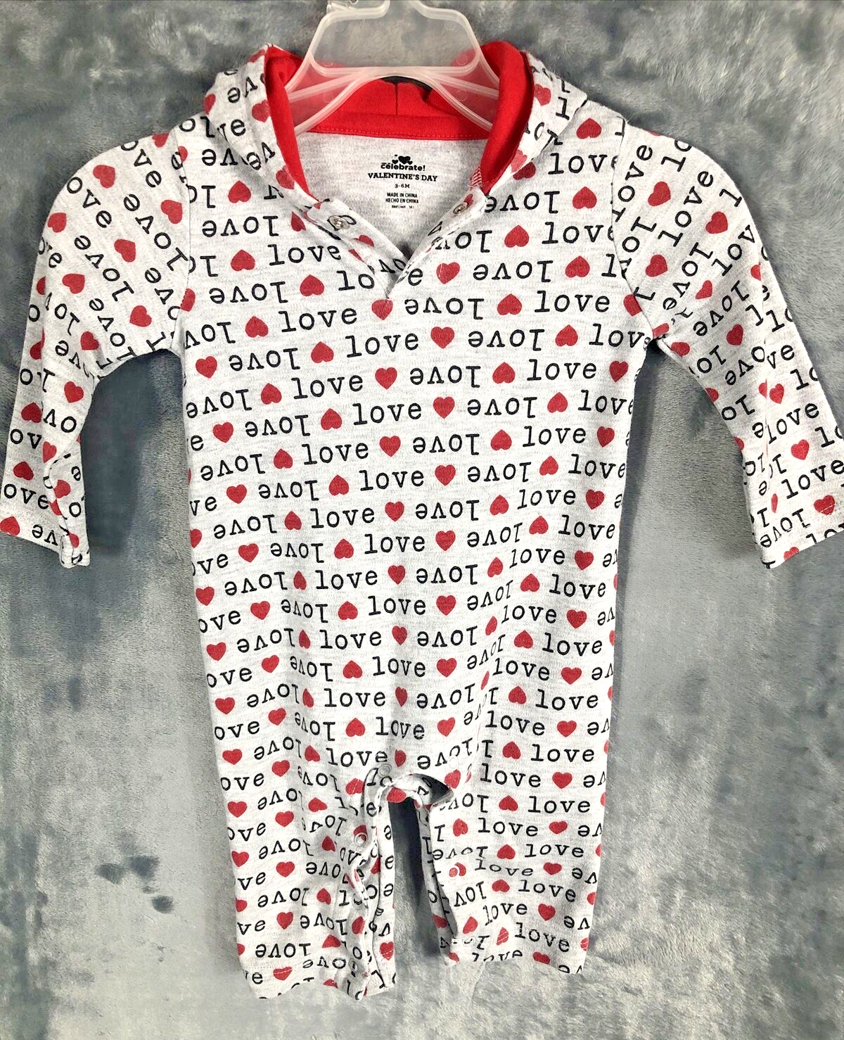Valentine’s Day Baby 3 To 6 Months One Piece Outfit Celebrate