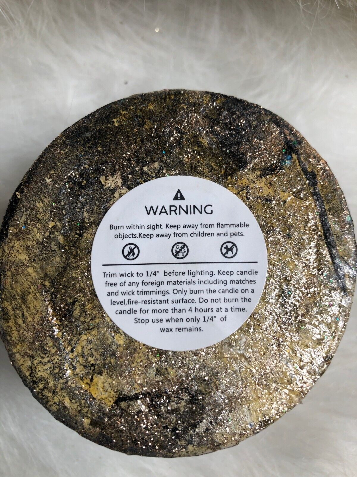 Blazing Bonfire Glitter Candle Hand Poured 7-9 Hours Burn Vegan All Natural Biod