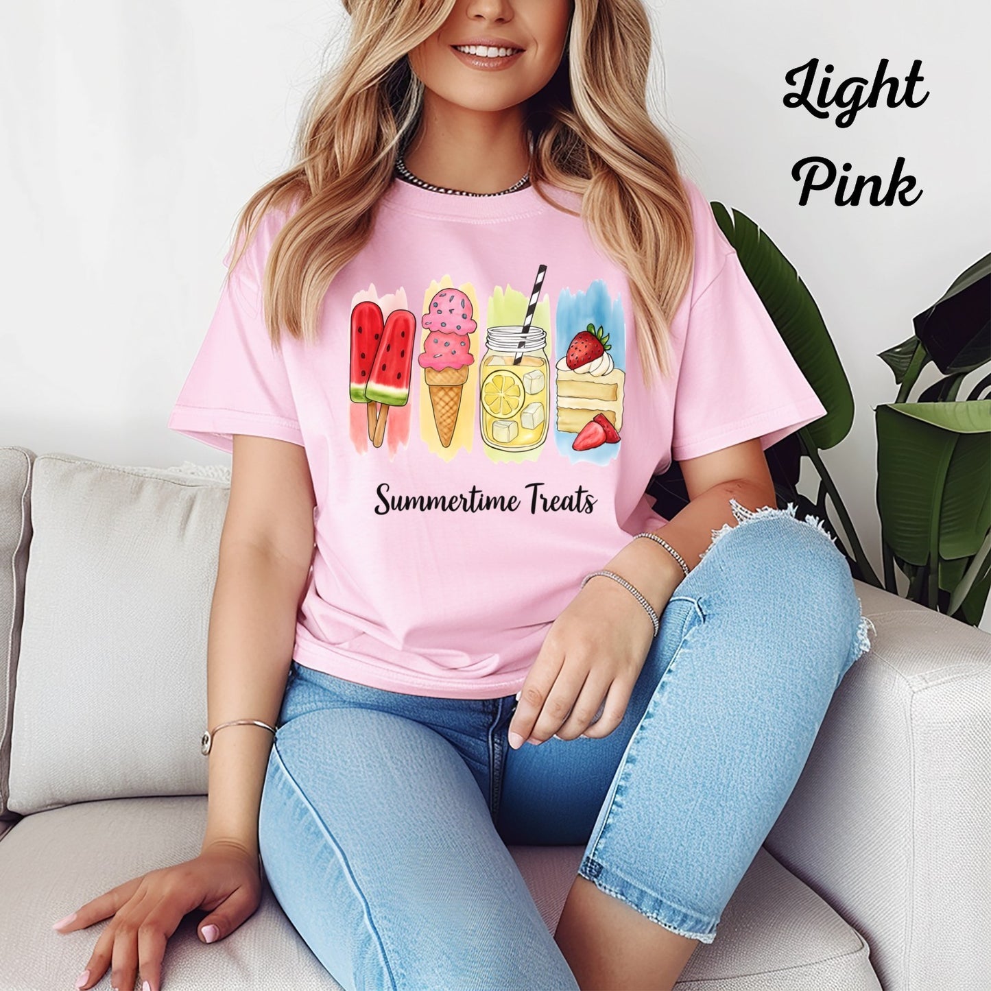 Womens Summertime Treats T Shirt Cute Summer Ice Cream & Popsicle Shirt