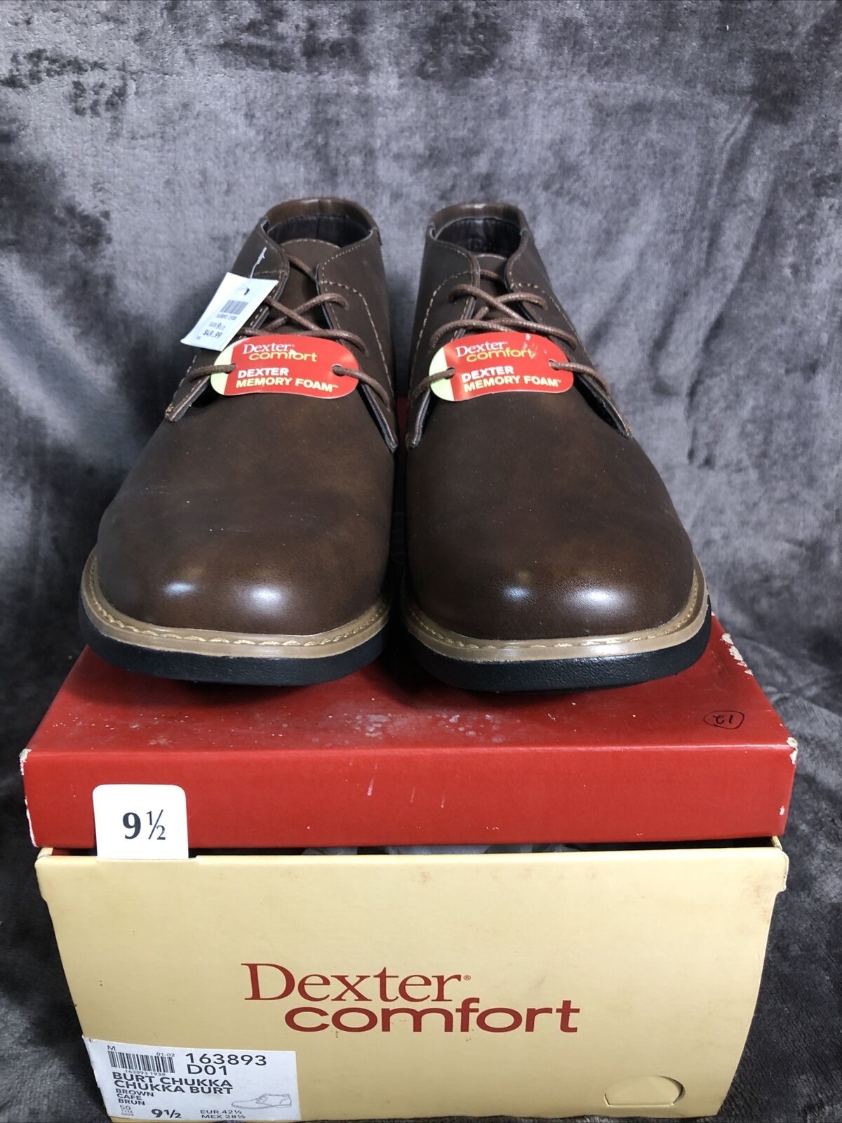 Dexter Comfort Memory Foam Dress Shoes New In Box Brown Men Size 9 1/2