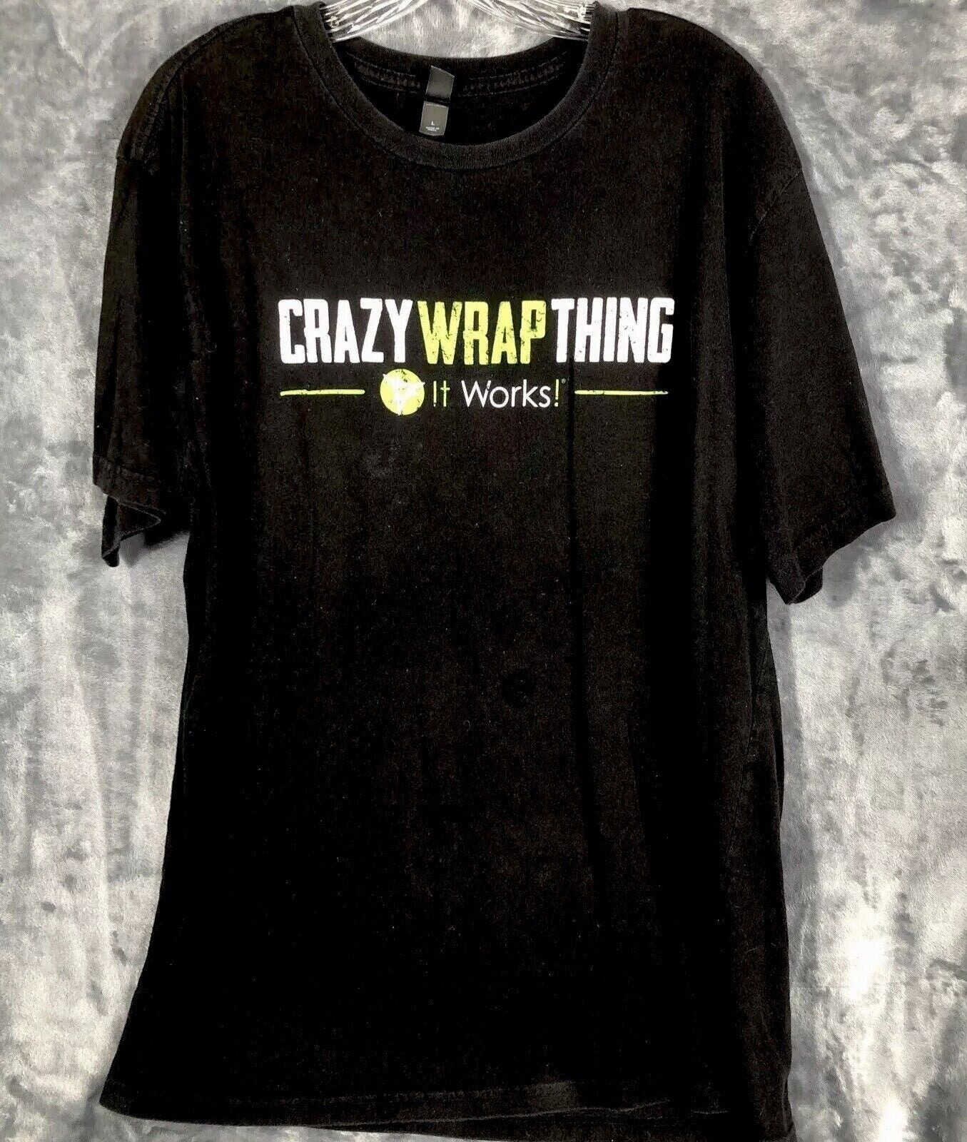 It Works Crazy Wrap Women’s T-Shirt Black Size Large It Works