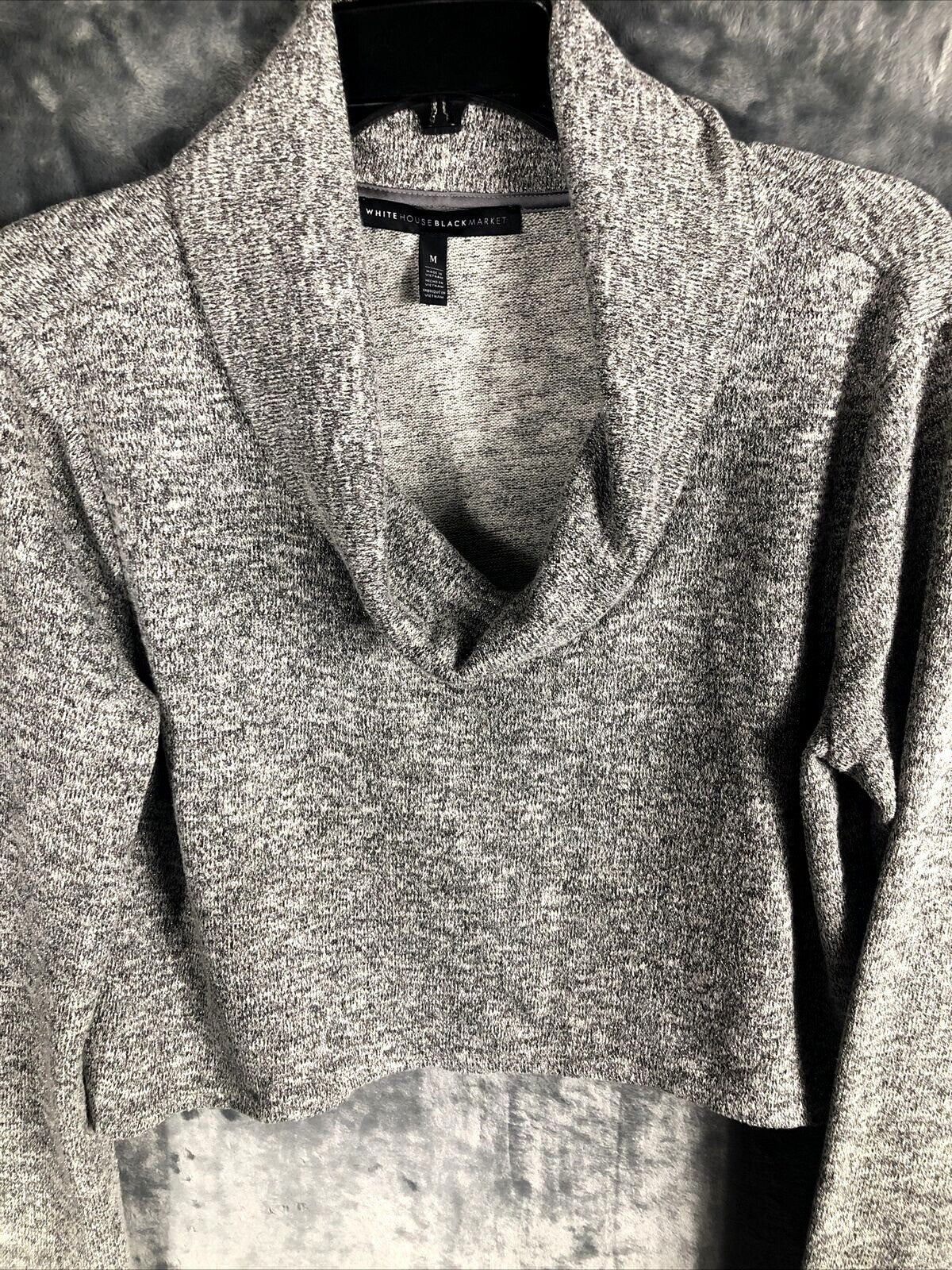 White House Black Market Woman's Sweater Gray Cowl Neck Knit Size Adult Medium