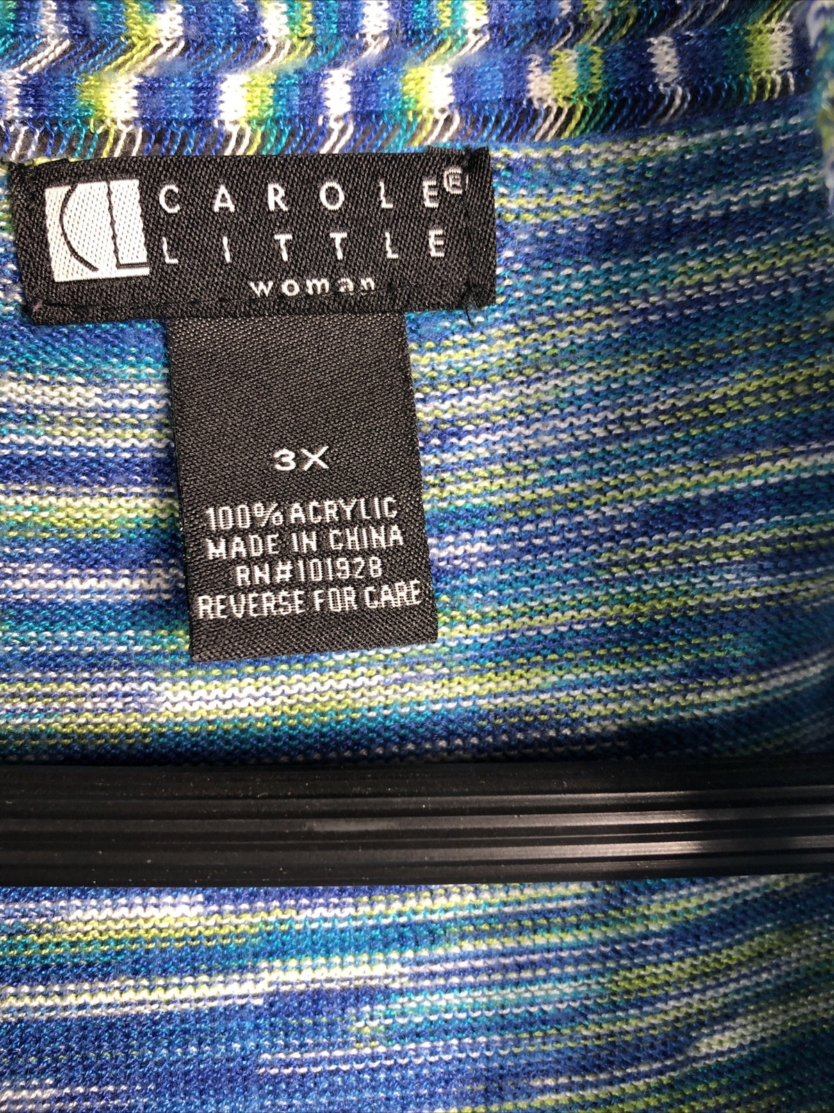Carole Little Womans Cardigan Blue Green Women’s Size 3X
