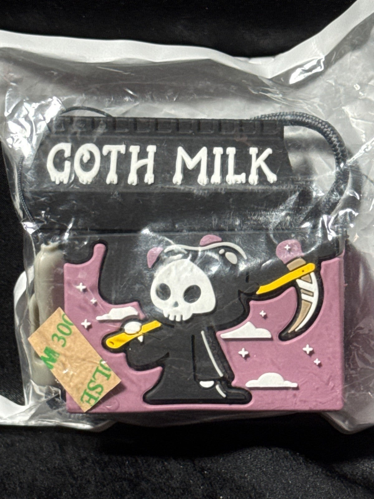 Goth Milk-Themed Reaper Mini Ear Bud Bag/Pouch Cartoon Style