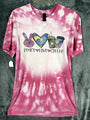 Gildan Women’s TShirt Peace Love And Coffee Shirt Pink Hippie Vibes Medium Top