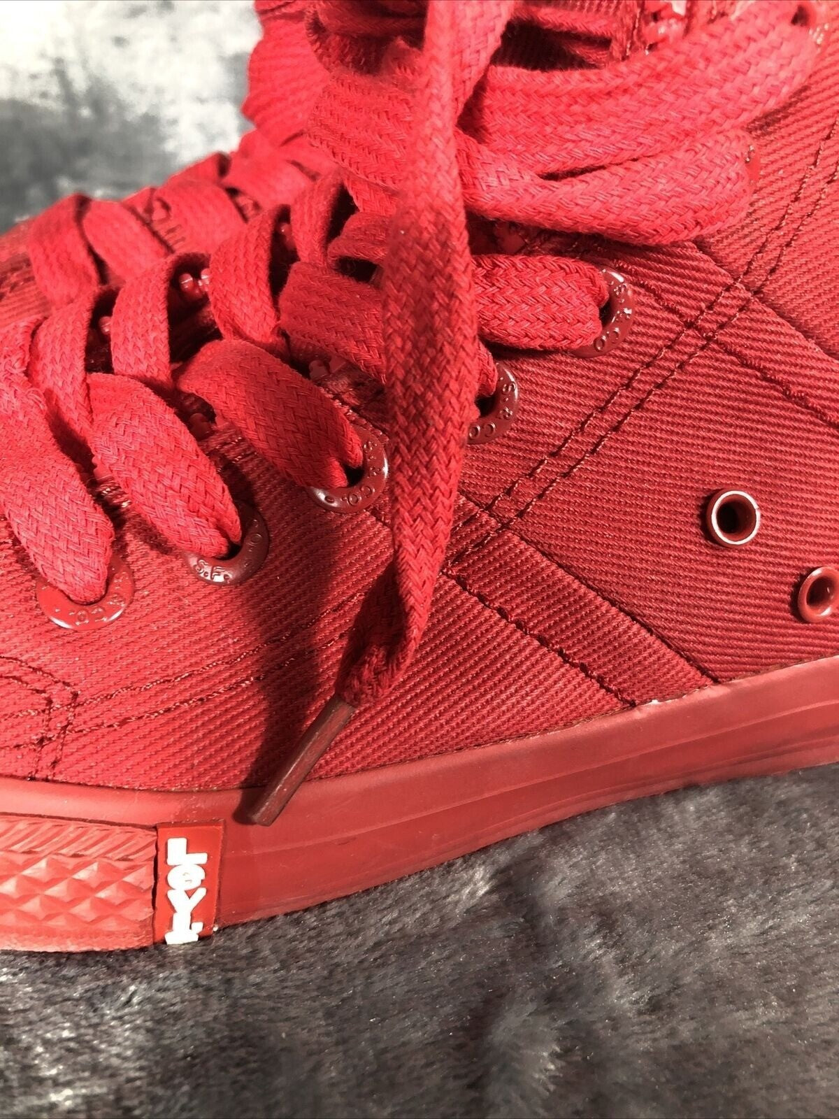 Levis Red High-Top Sneakers With Laces & Zippers Size 9