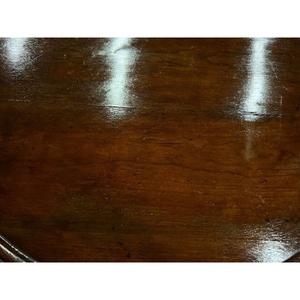 Antique French ROUND Side End Table Barley Twist Carved Renaissance 19th