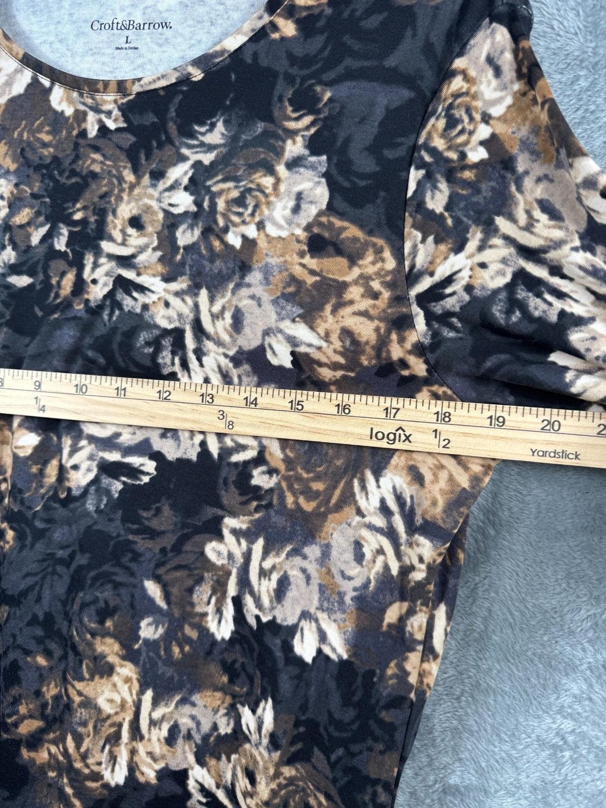 Croft & Barrow Womens Blouse Floral Print Long Sleeve Top L