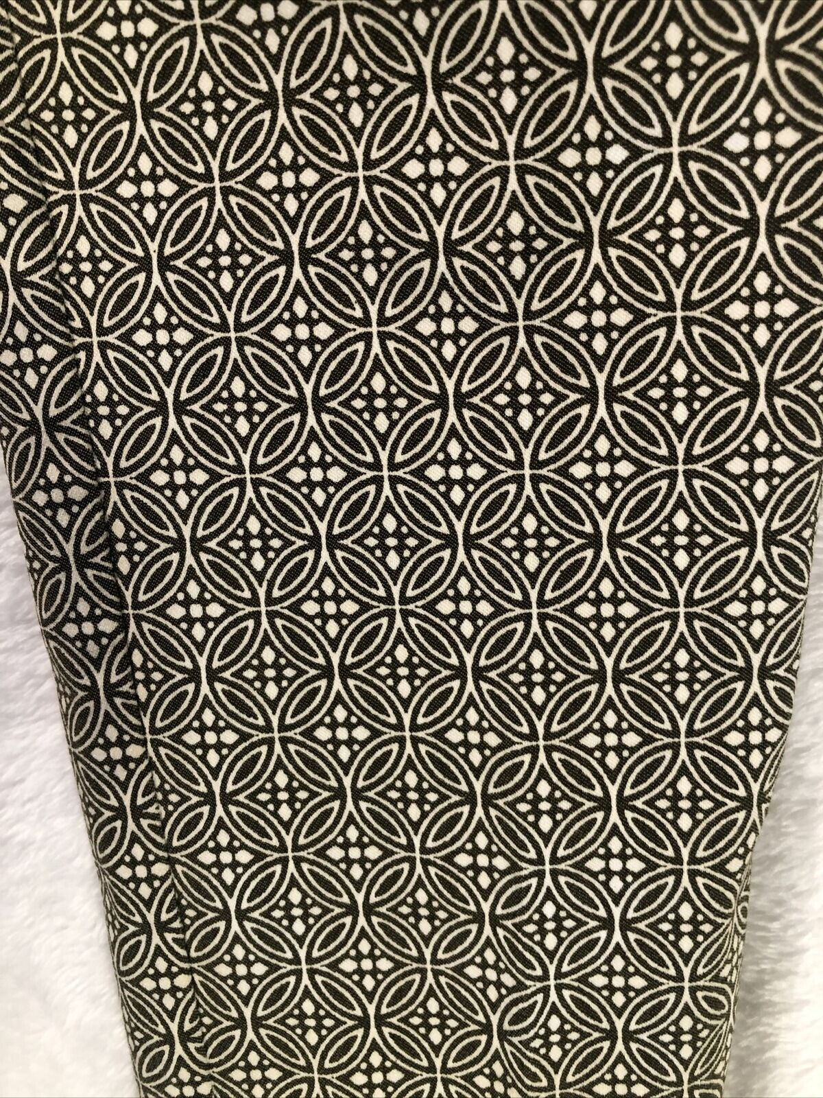 Roz & Ali Womens Geometric Patterned Pants Size 4 Polyester/Spandex