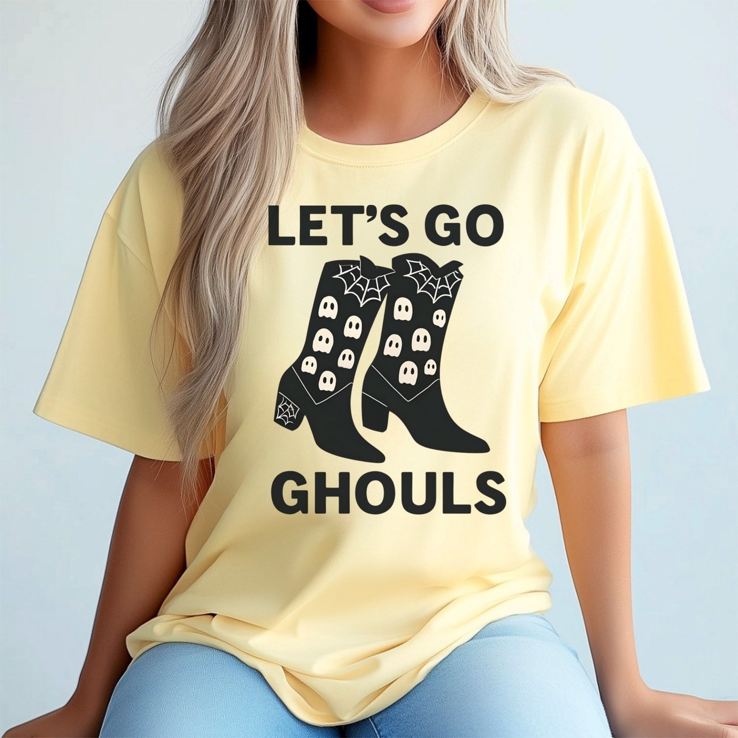 Comfort Colors Womens T Shirt Lets Go Ghouls Shirt Spooky Tee Halloween Top