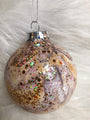 Handmade Glitter Swirl Glass Christmas Ornament
