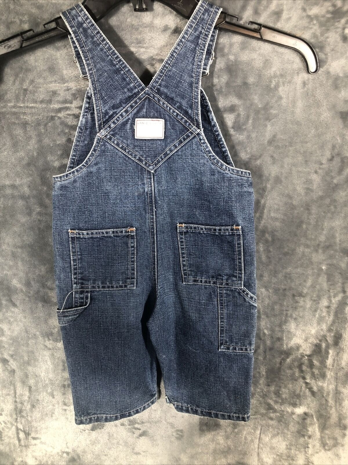 Janie & Jack Blue Denim Overalls With Adjustable Straps & Front Pockets