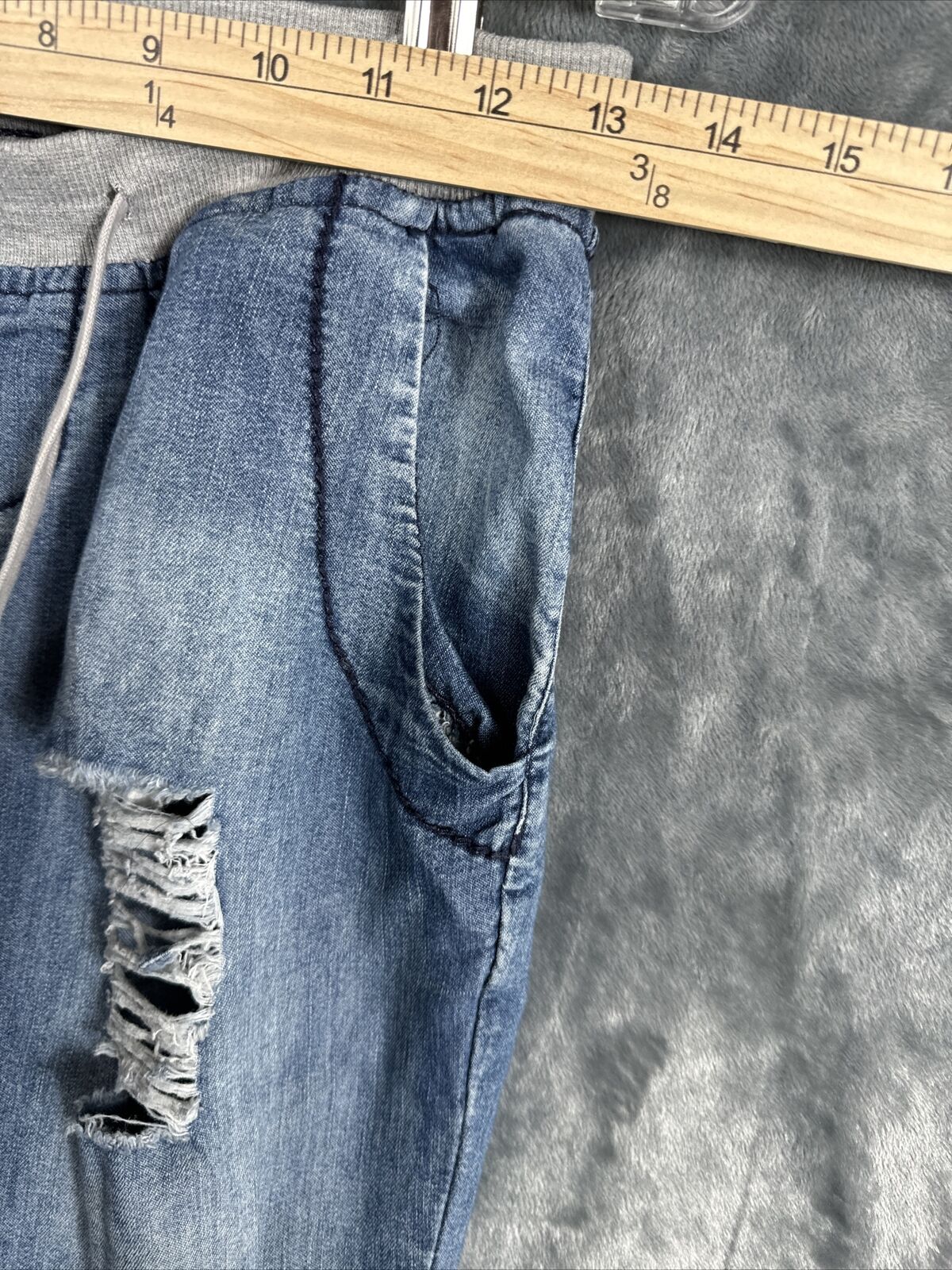 Rue 21 Pants Girls Small Distressed Soft Blue Joggers