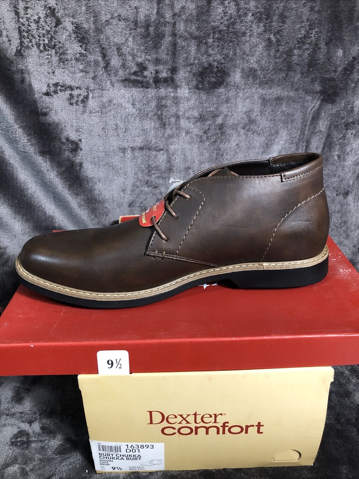 Dexter Comfort Memory Foam Dress Shoes New In Box Brown Men Size 9 1/2