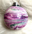 Hand-Painted Swirled Pink & Purple Christmas Ornament 4