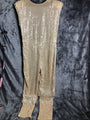 Gold Sequence Jumpsuit Women’s Zip Size L Nite Life Dance Club Dressup