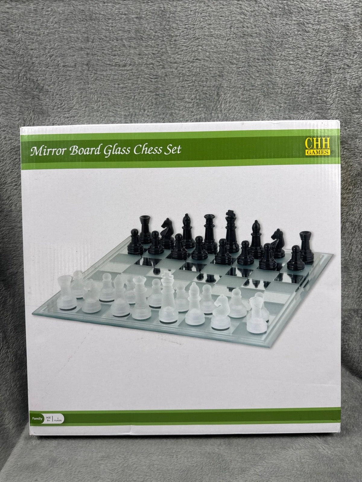 Glass Chess Set With Frosted & Clear Pieces