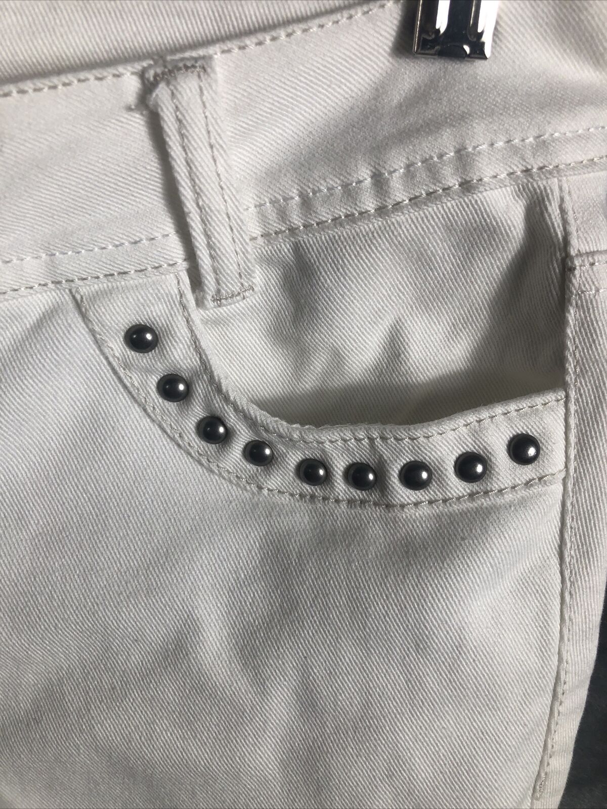 Glo White Studded Jeans Pocket Girls Junior Size 5 Pants