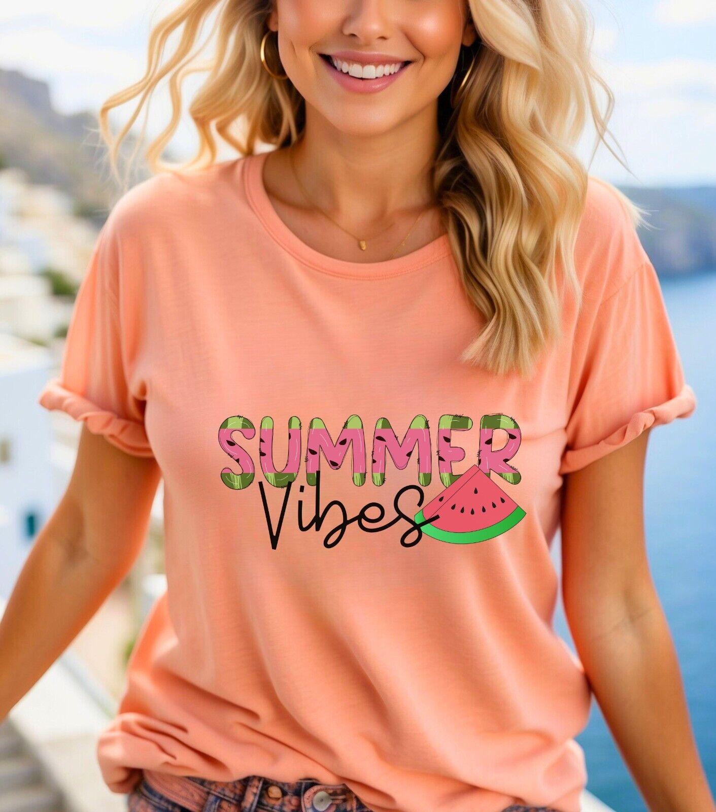 Summer Beach Vibes Women T-Shirt Holiday USA Cool Party Funny New Gift Tee S-3XL
