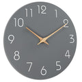 Modern Clock Grey Wall Clock With Wooden Hands New