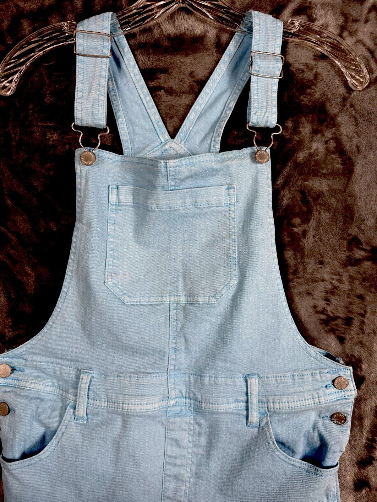 Art Class Women’s Denim Overalls 2X Large Size 18 Stretch Pastal Blue