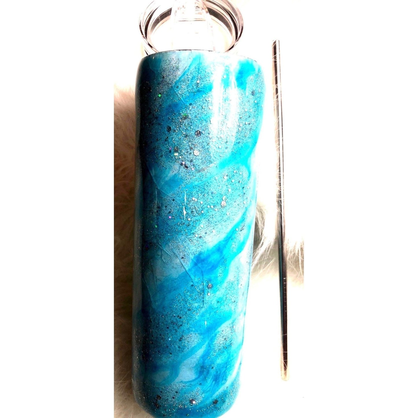 Stainless Steel Alcohol Ink Resin Tumbler Handmade Epoxy