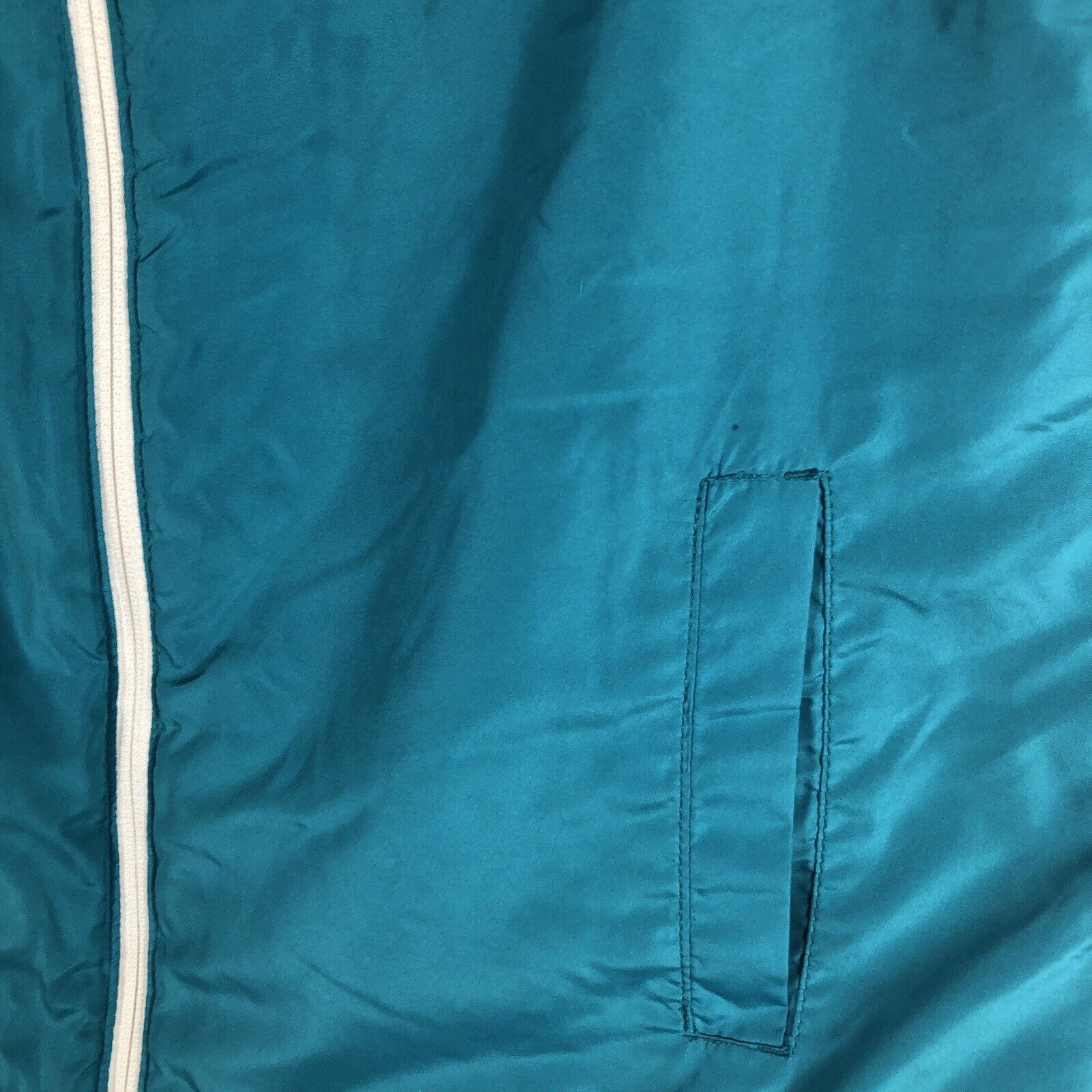 Merona Reversible Puffer Vest Womens Cream Teal Size Large Full Zip Pockets