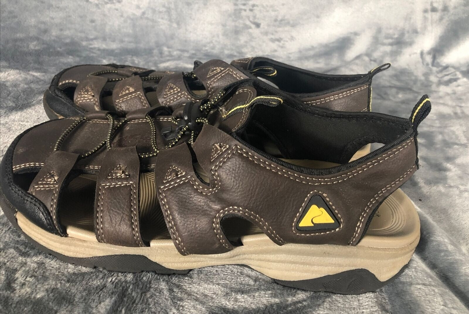 Ozark Trail Mens Sandals Brown Leather Outdoor Slide On Adult Shoes Size 10