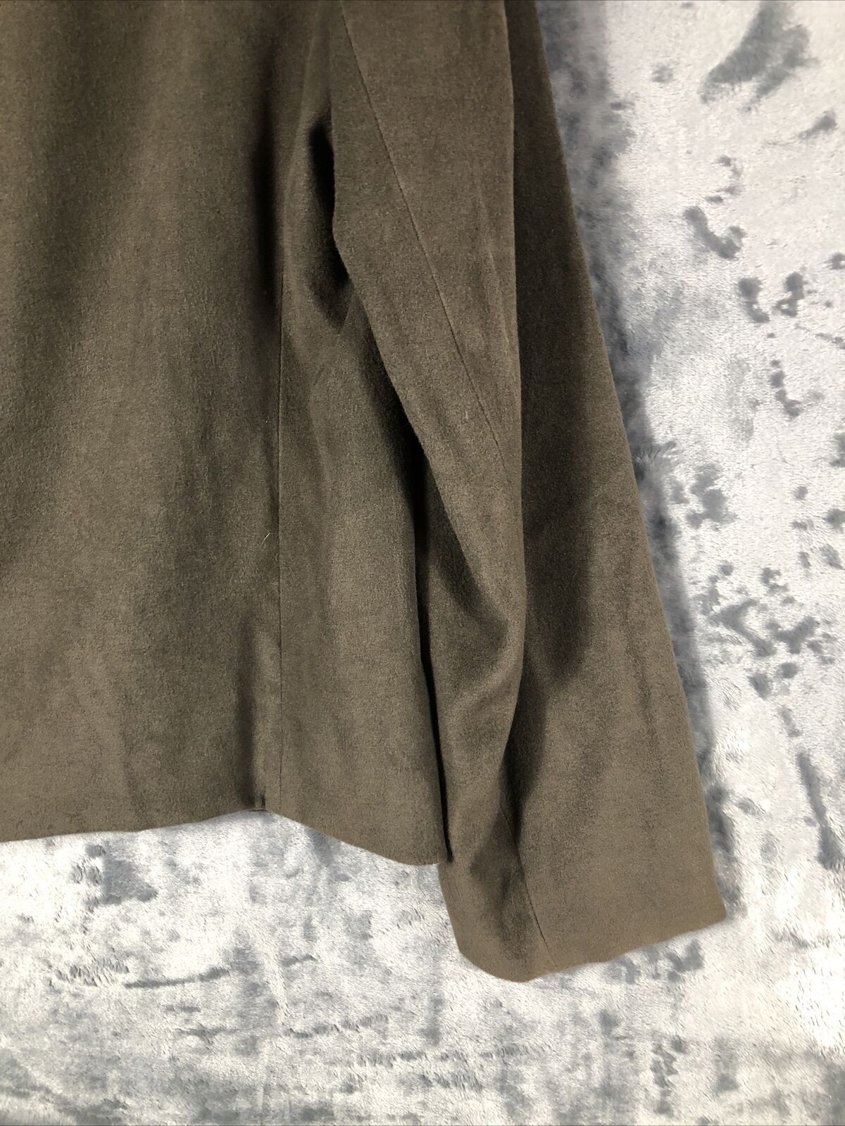 Anne Klein Women’s Jacket Neiman Marcus Suede Olive Green Moto Large Snap Front