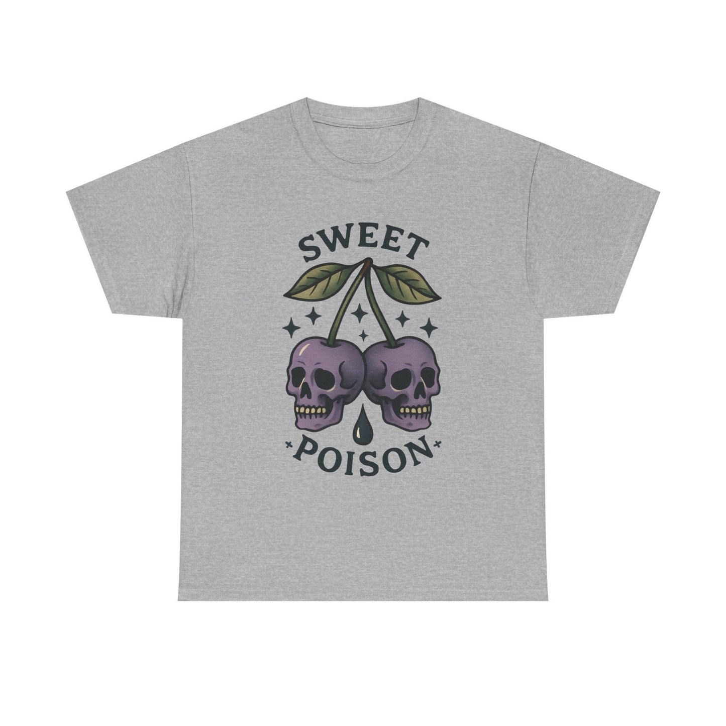 Womans T Shirt Sweet Poison Strawberry Skull Shirt Gothic Grunge Top Streetwear 
