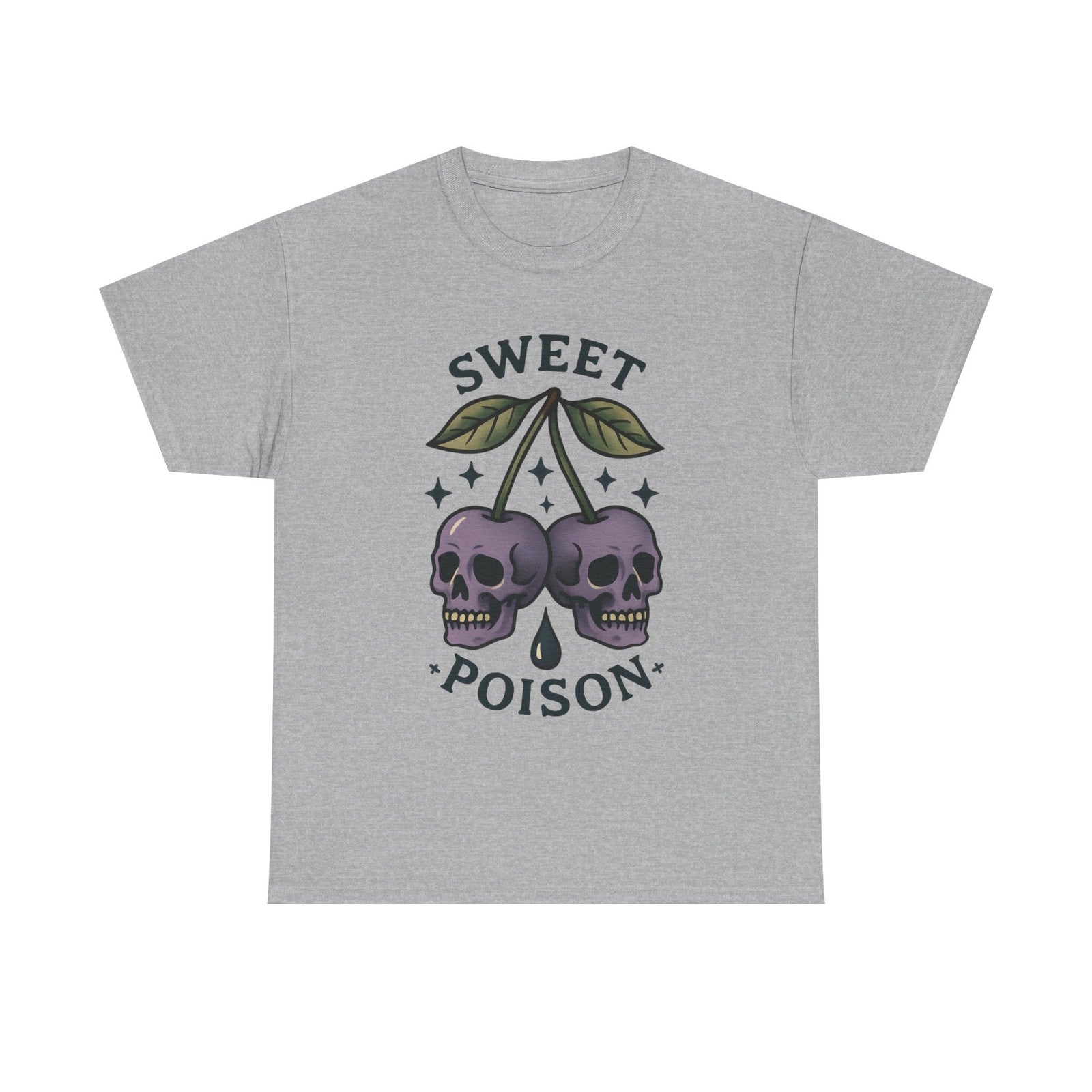 Womans T Shirt Sweet Poison Strawberry Skull Shirt Gothic Grunge Top Streetwear 