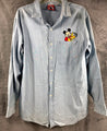 Mickey Inc. Vintage Shirt XL Denim Unisex Button Down Mickey & Pluto Embroider