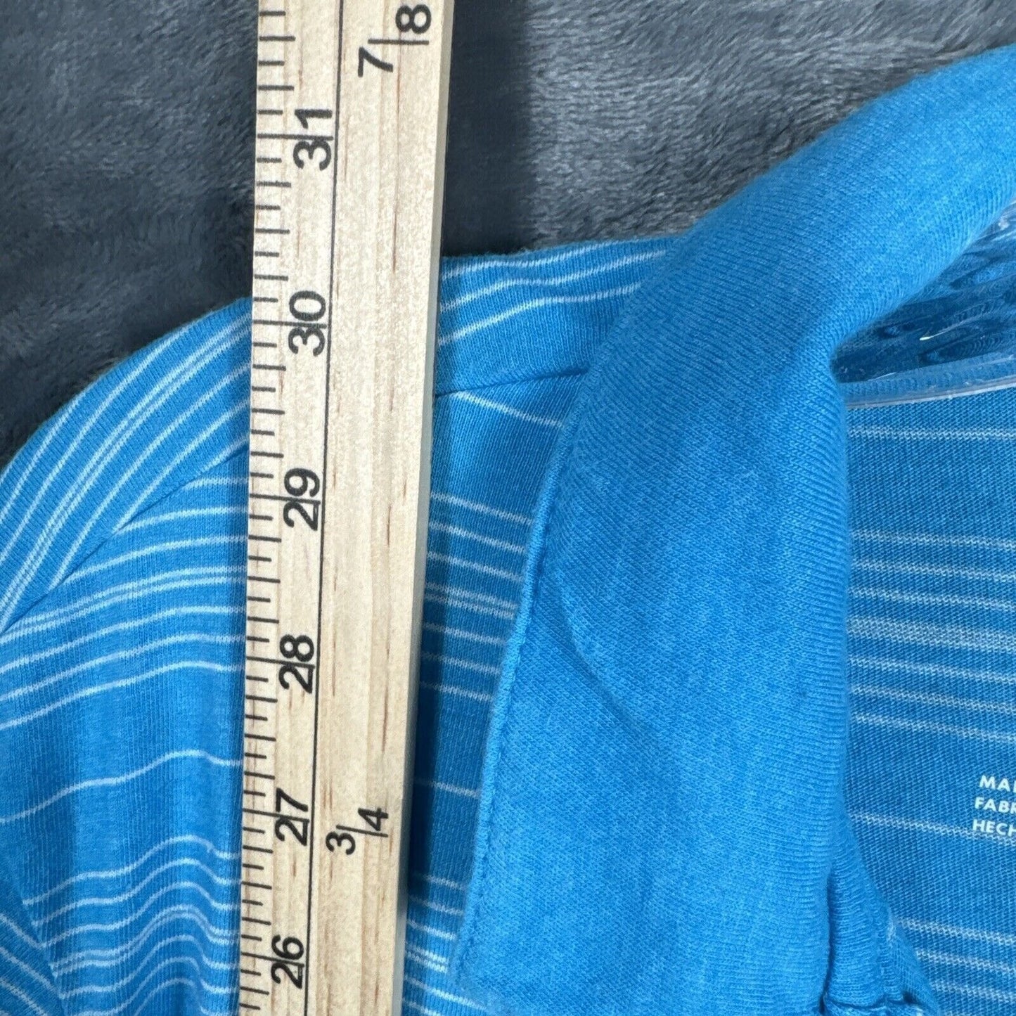 Hurley Mens Polo Blue Striped Shirt Medium