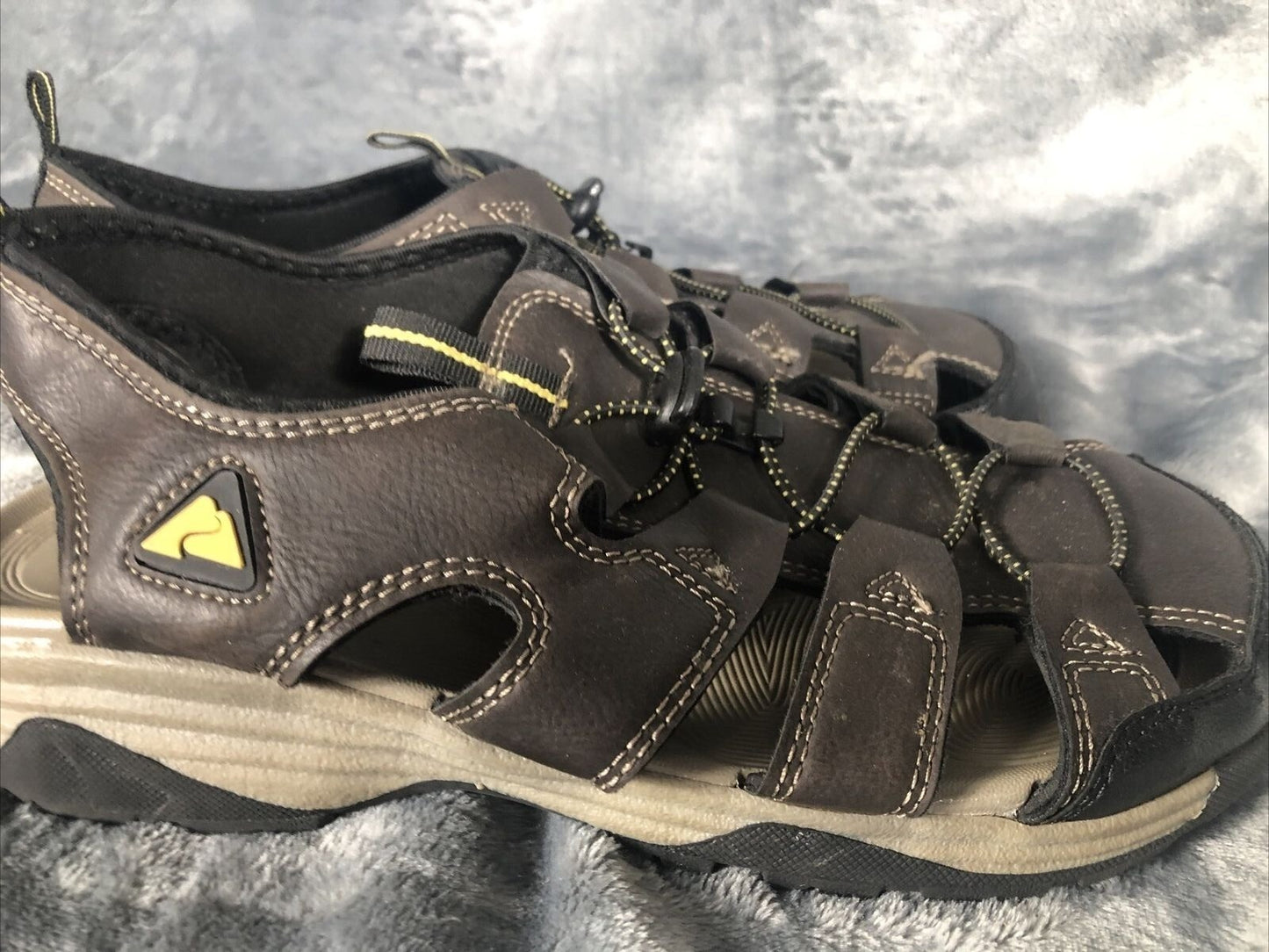 Ozark Trail Mens Sandals Brown Leather Outdoor Slide On Adult Shoes Size 10