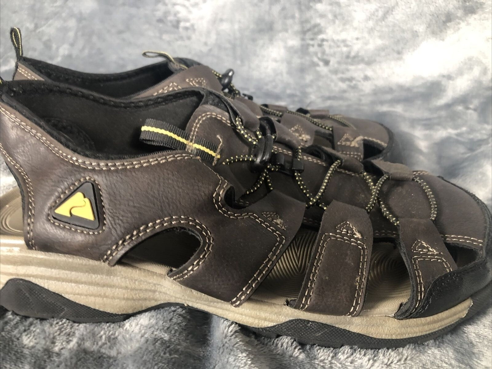 Ozark Trail Mens Sandals Brown Leather Outdoor Slide On Adult Shoes Size 10