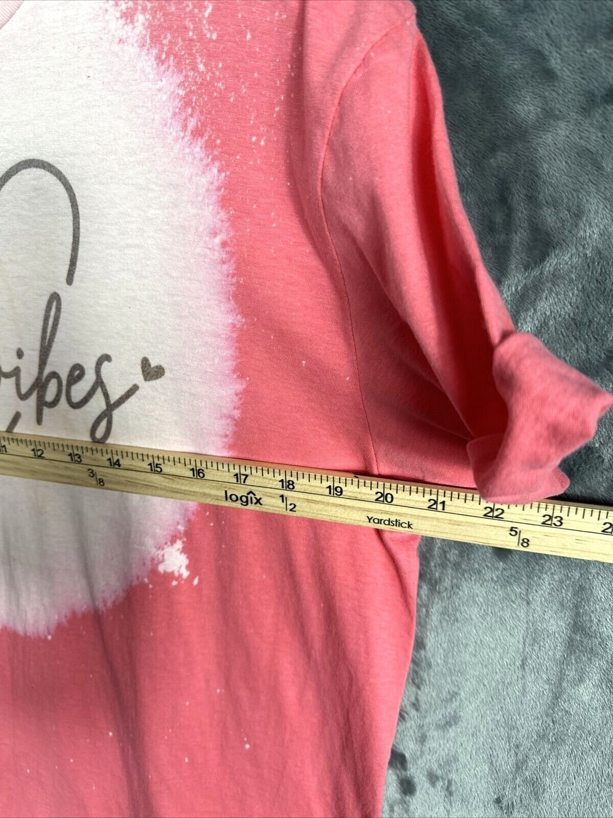 Women’s T-shirt Cozy Vibes Bleached Pink Soft & Comfy Size Adult Large