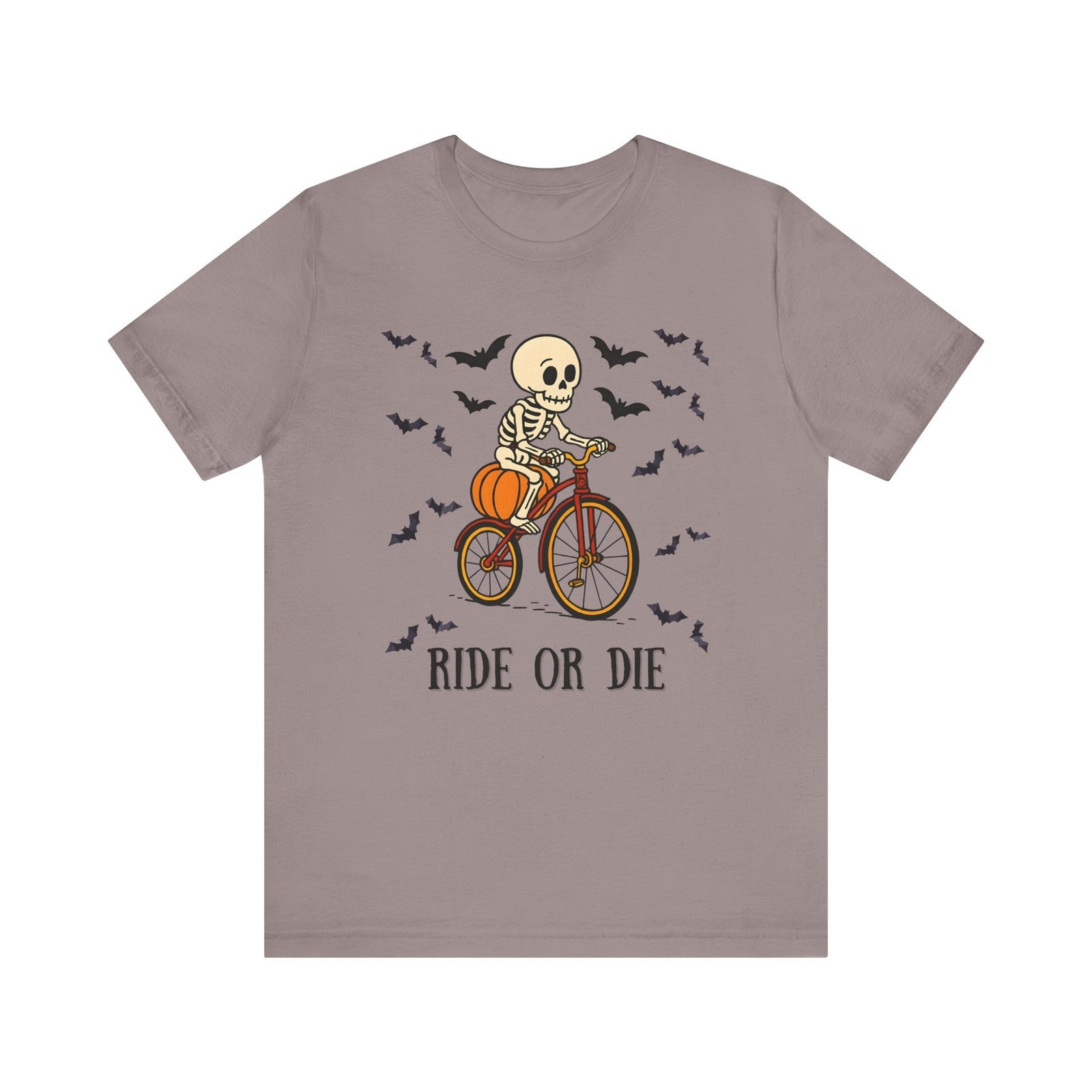 Womans Halloween T Shirt Bone to Ride Shirt  Skeleton on a Bike Skull Funny Tee