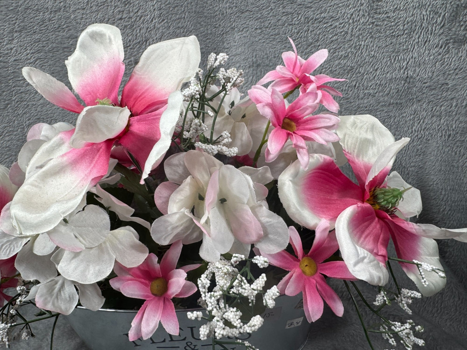 Spring & Summer Flower Arrangement Artificial Flower Pink & White Floral
