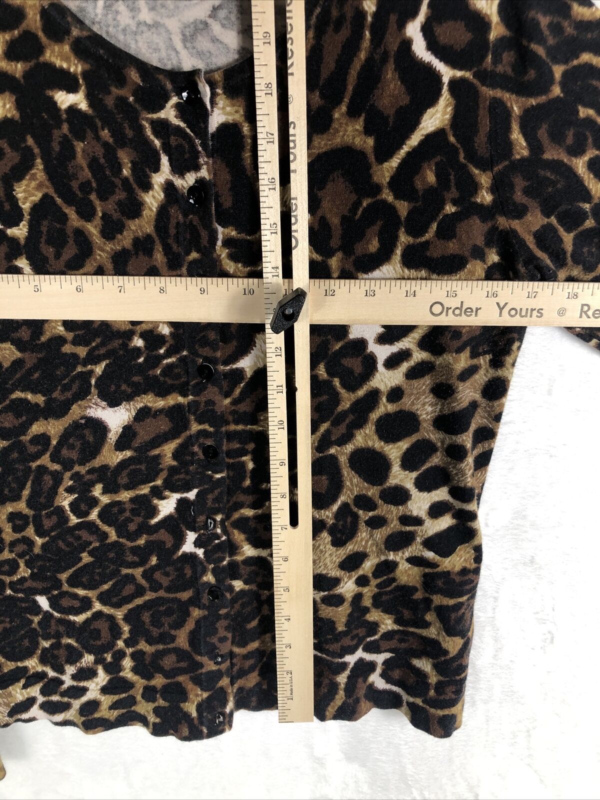 August Silk Heritage Woman’s Leopard ￼Shirt ￼Animal Print ￼Size Adult Small