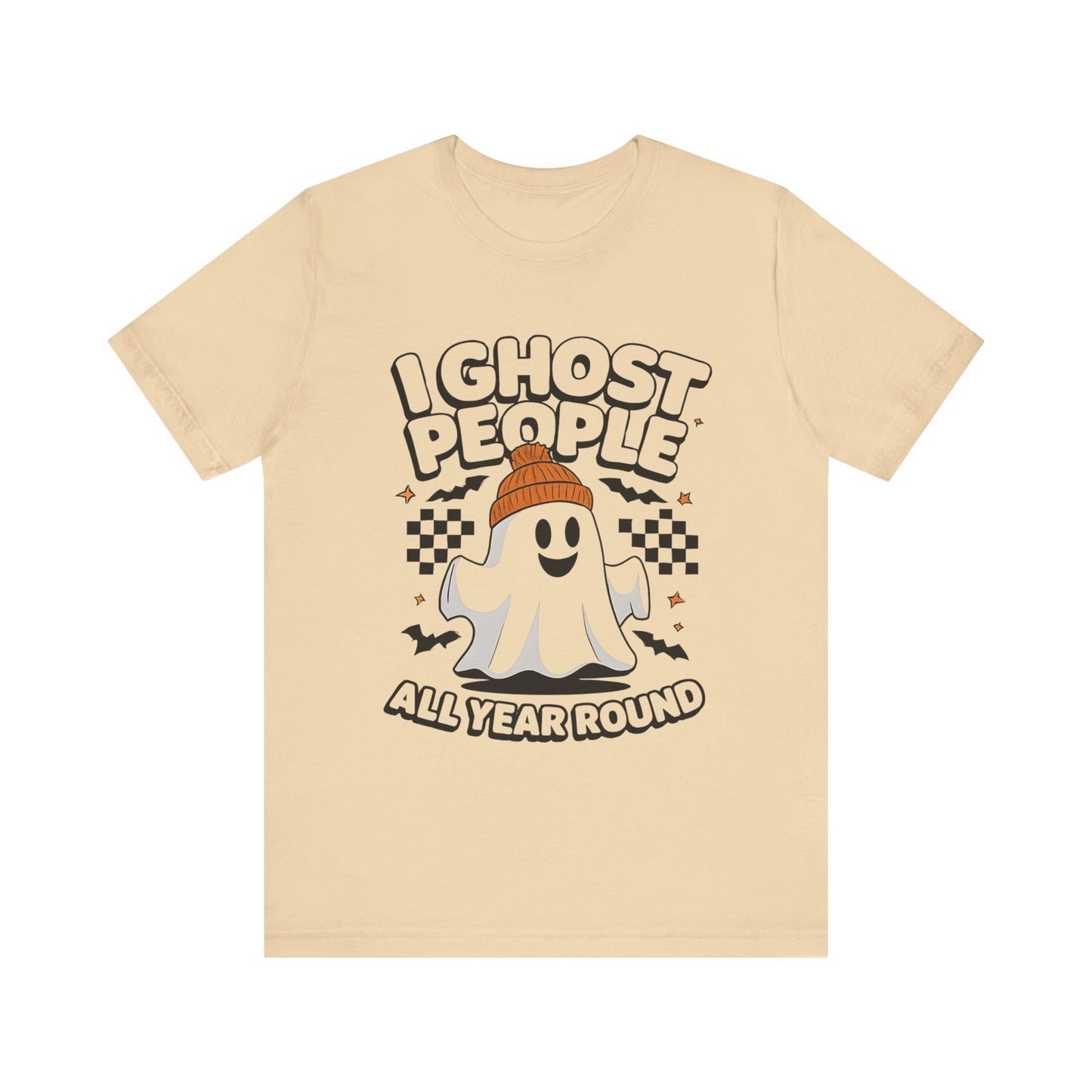 Womans T Shirt I Ghost People All Year Round  Funny Halloween Top Spooky Ghost 