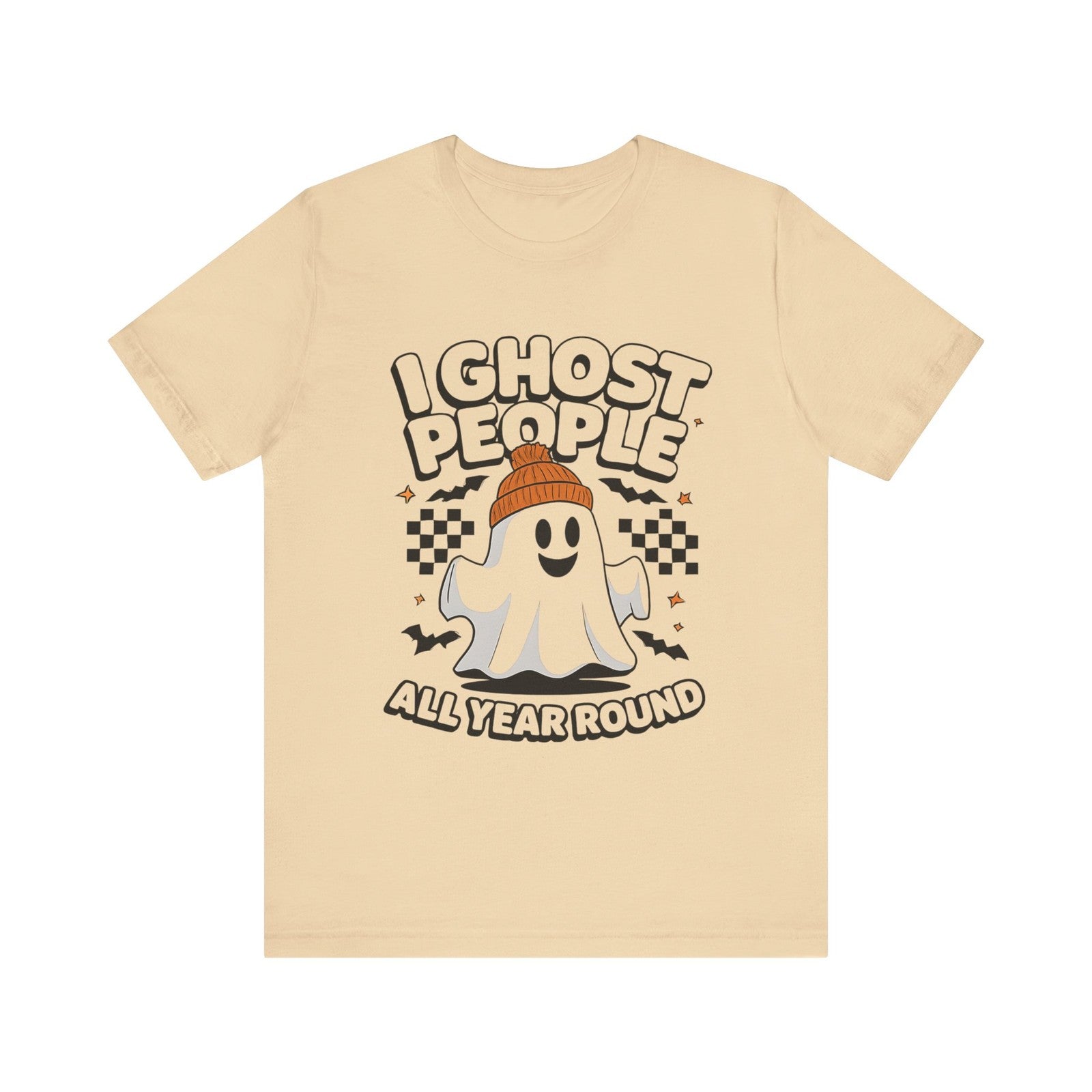 Womans T Shirt I Ghost People All Year Round  Funny Halloween Top Spooky Ghost 